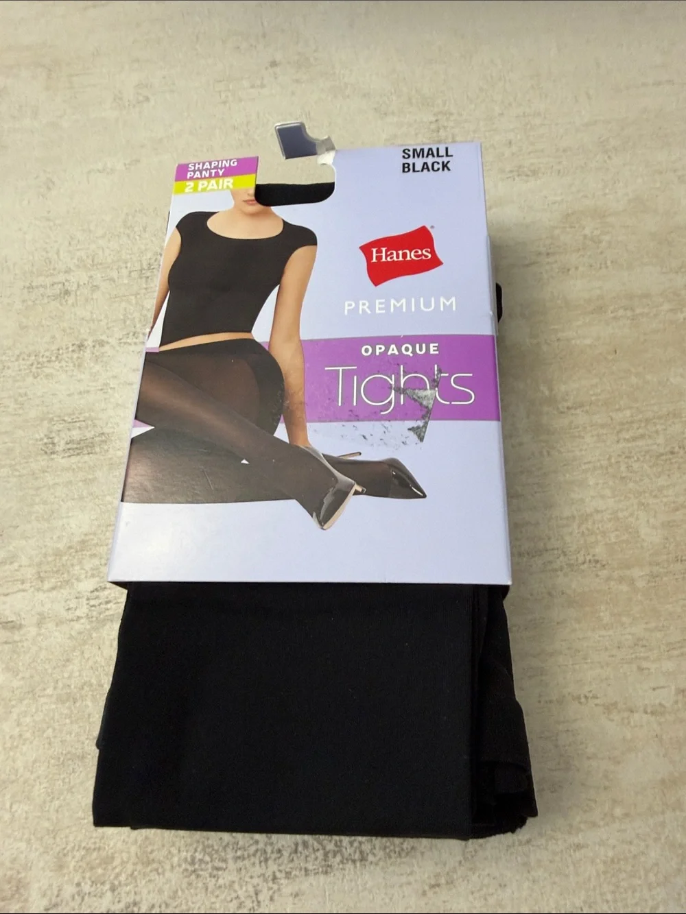 Hanes Premium Opaque Tights - Black. Two pair